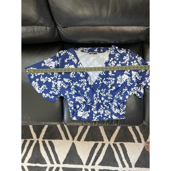 Shein Curve Blue With White Floral Print, V Neck Elastic Waist dress size 3XL - Picture 6 of 12